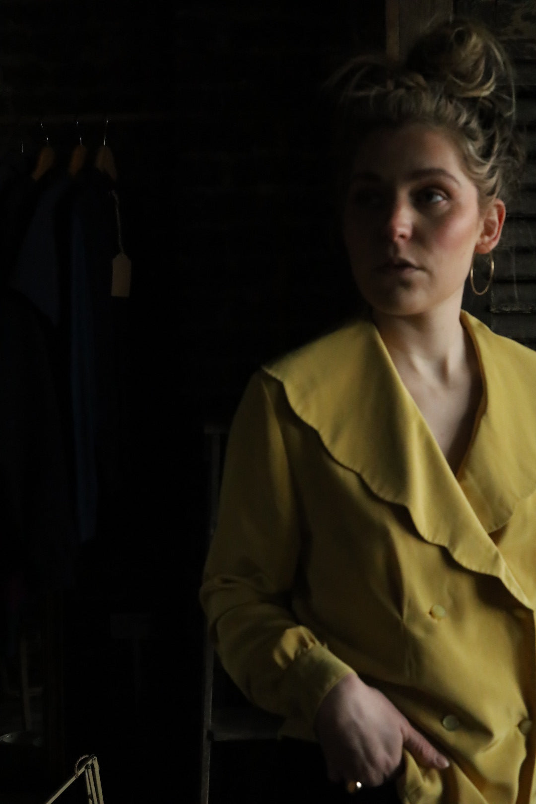 Yellow Blazer Style Blouse