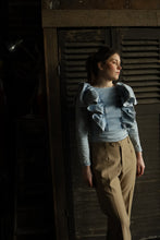 Load image into Gallery viewer, Denim Frill Shoulder Top
