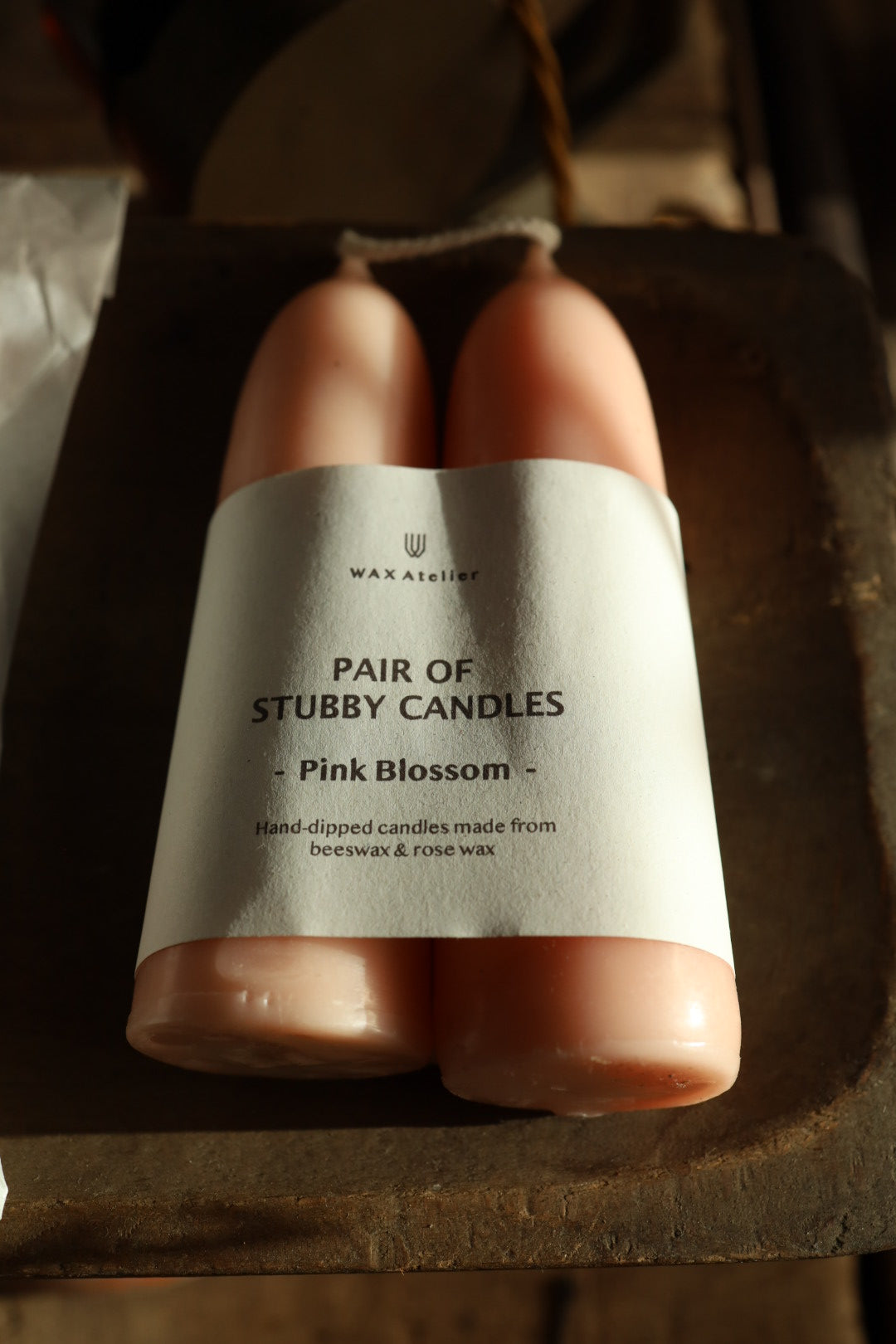 Pair of Wax Atelier Stubby Beeswax Candles