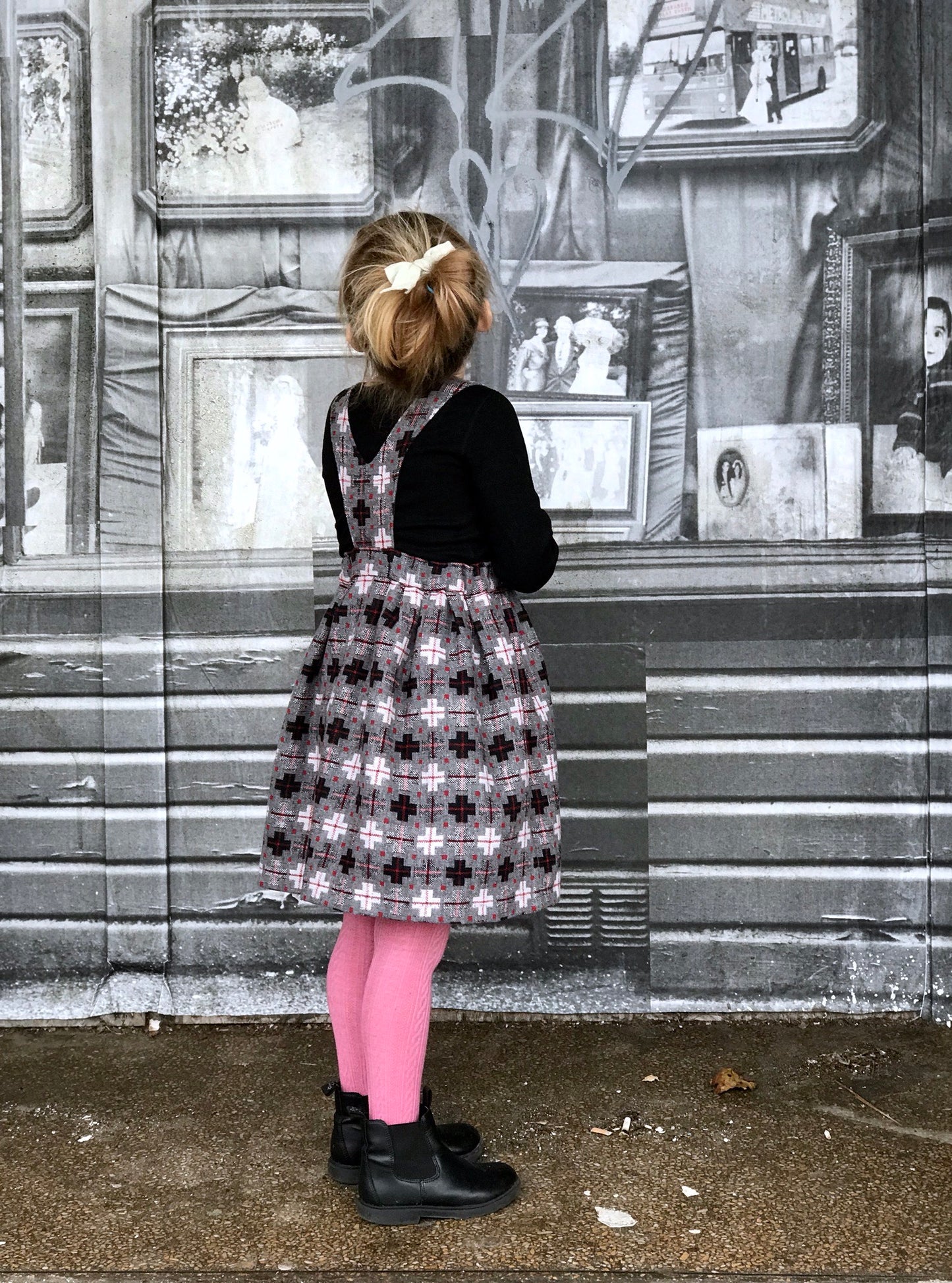 Mono Cross Dungaree Skirt