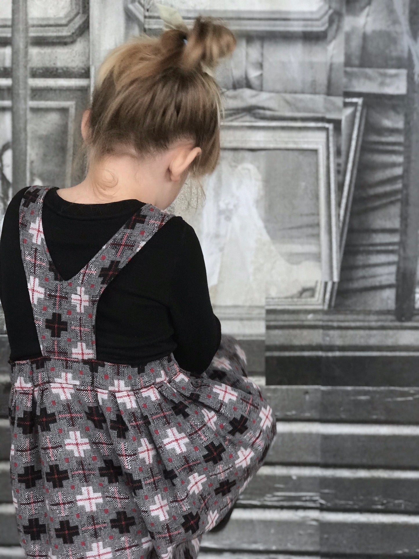 Mono Cross Dungaree Skirt