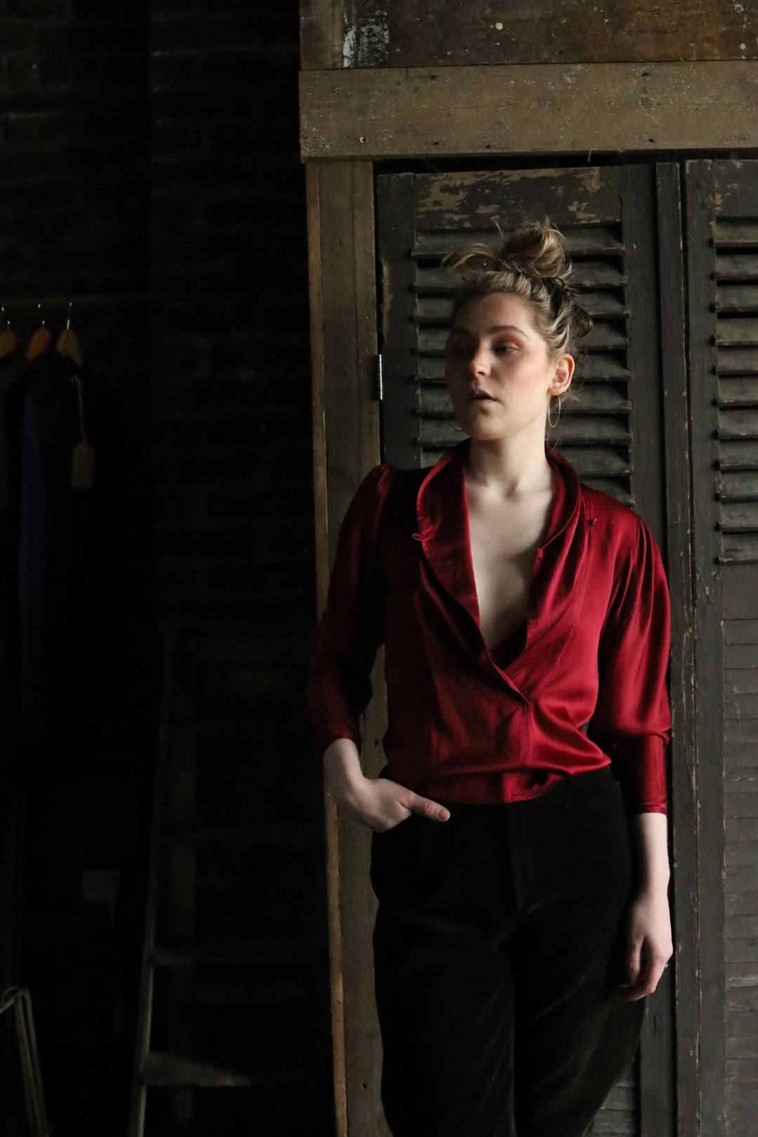 Janice Wainwright Ruched Sleeve Silk Blouse