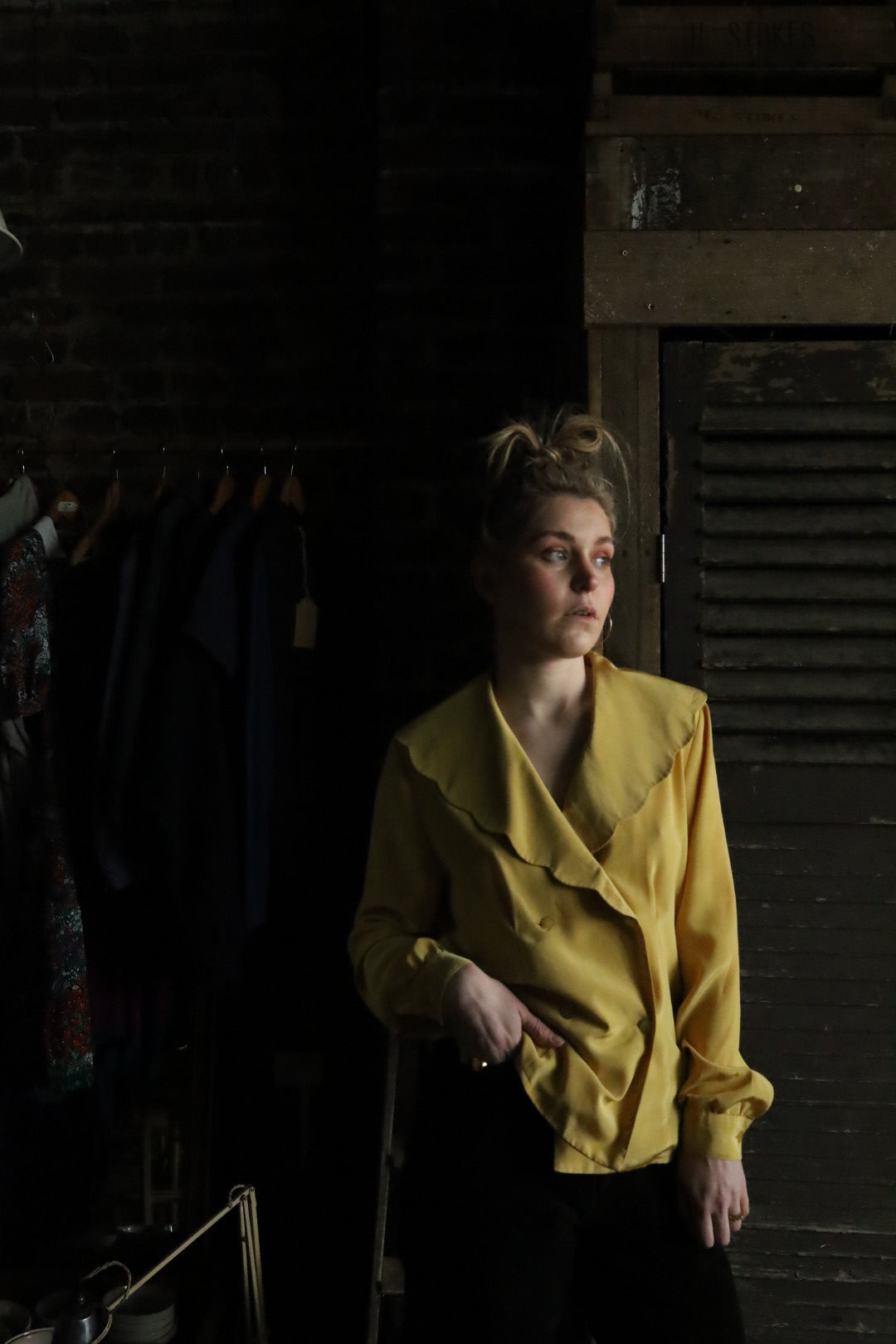 Yellow Blazer Style Blouse