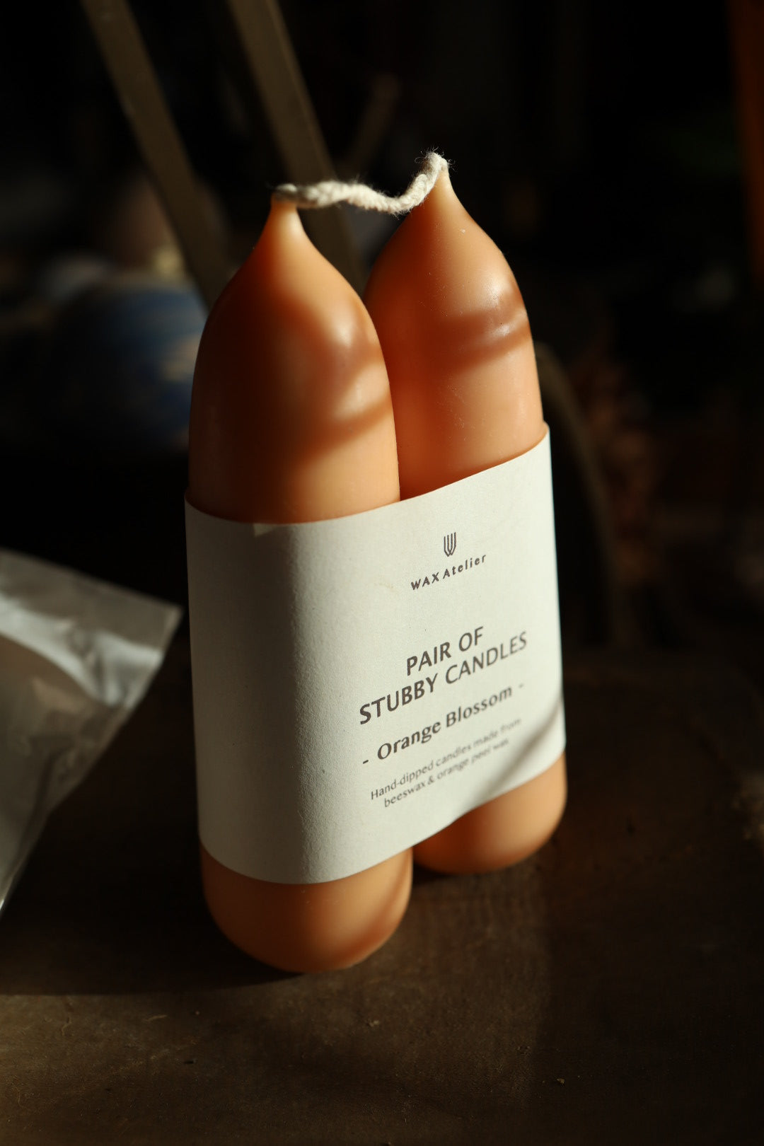 Pair of Wax Atelier Stubby Beeswax Candles