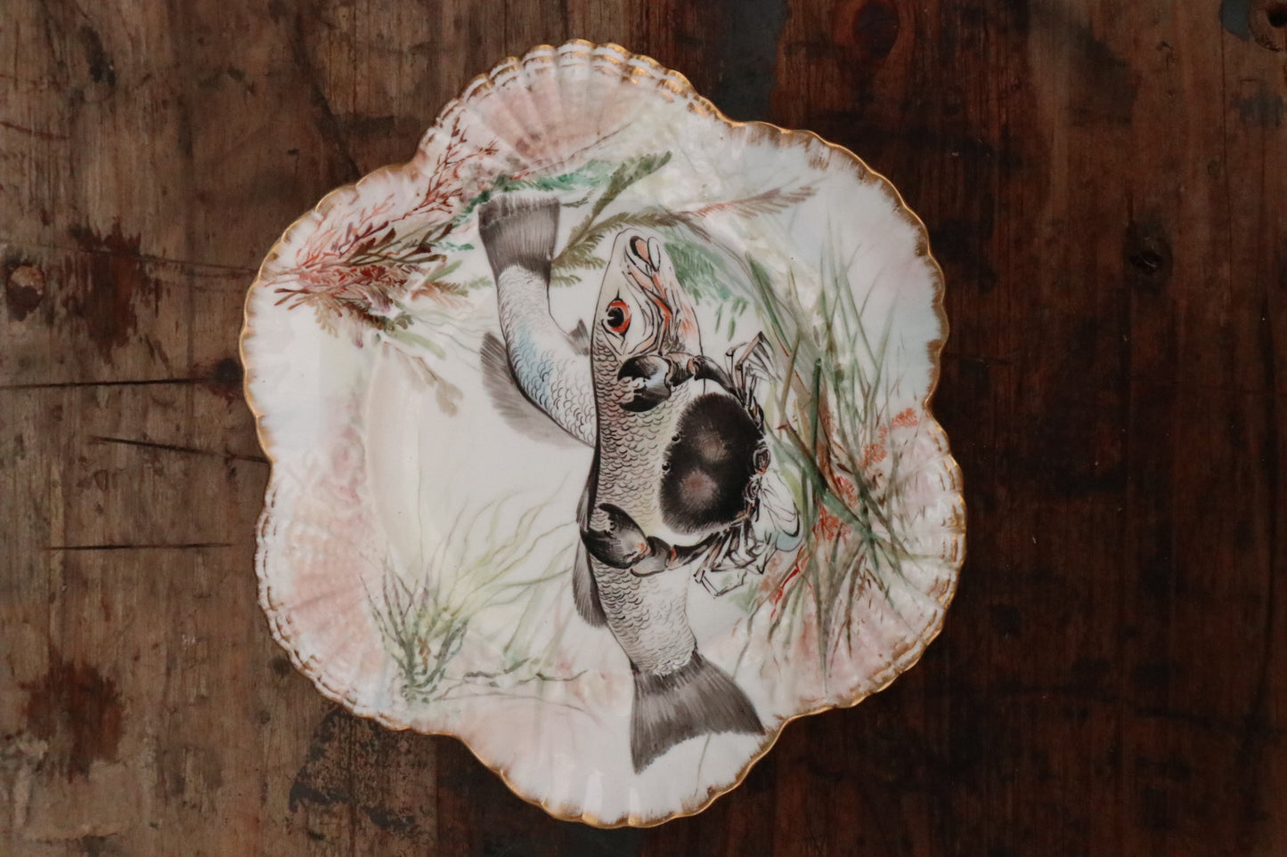 Hand Painted Fish Plates - set of 8