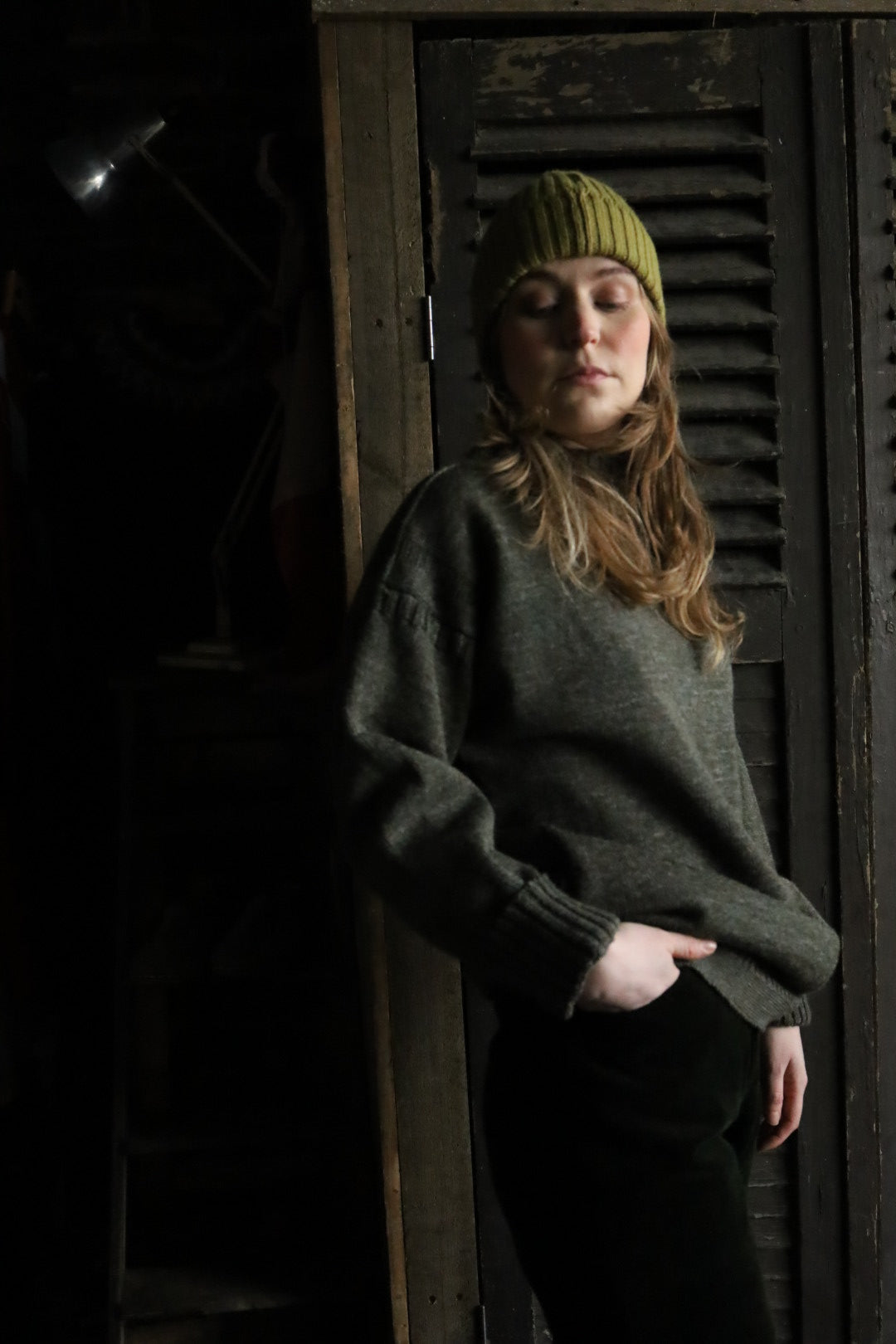 Khaki Guernsey Knit Jumper