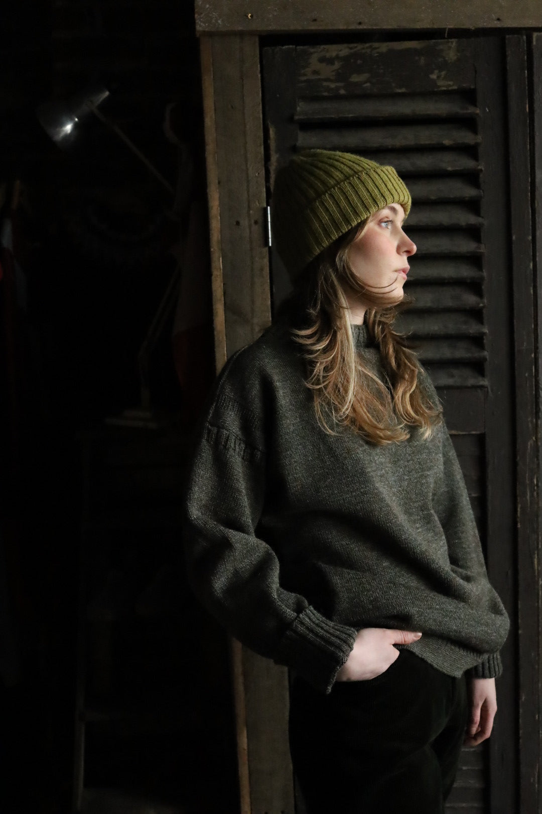 Khaki Guernsey Knit Jumper