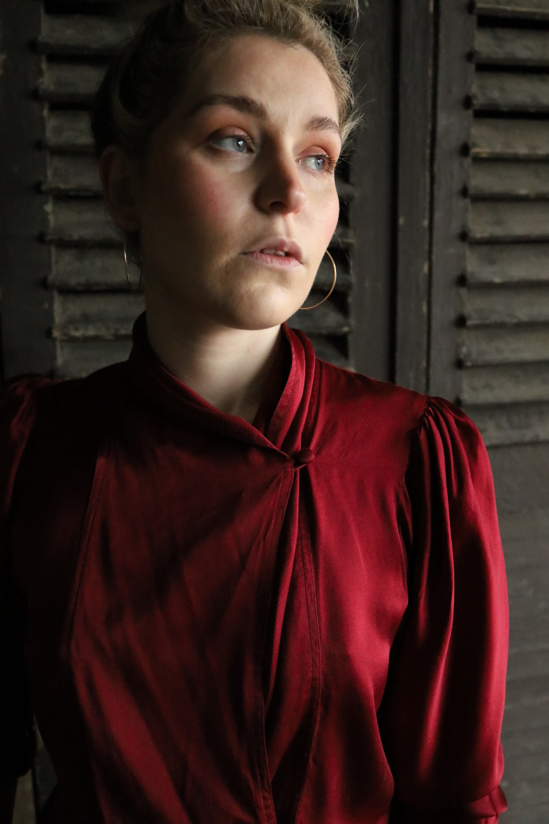 Janice Wainwright Ruched Sleeve Silk Blouse