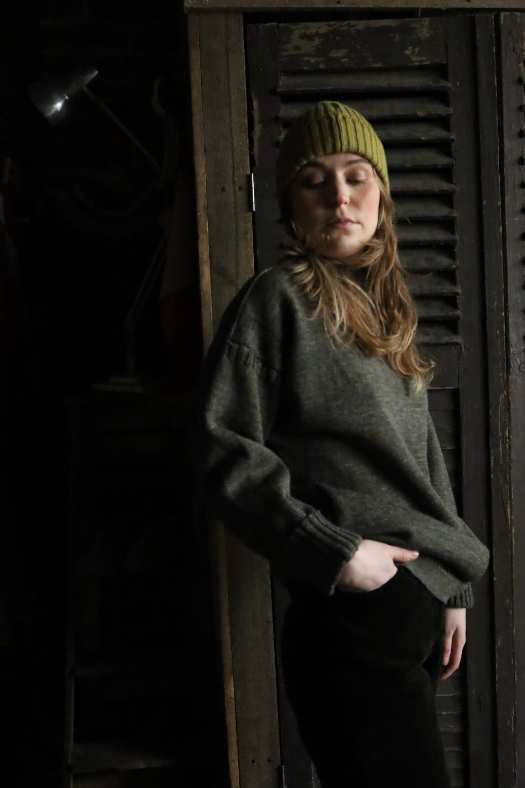 Khaki Guernsey Knit Jumper