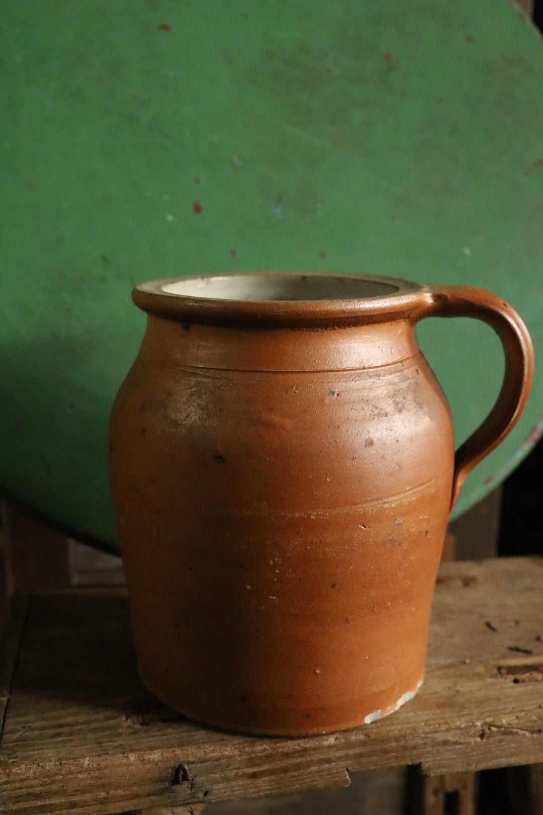 Brown Studio Pottery Water Jug Unglazed