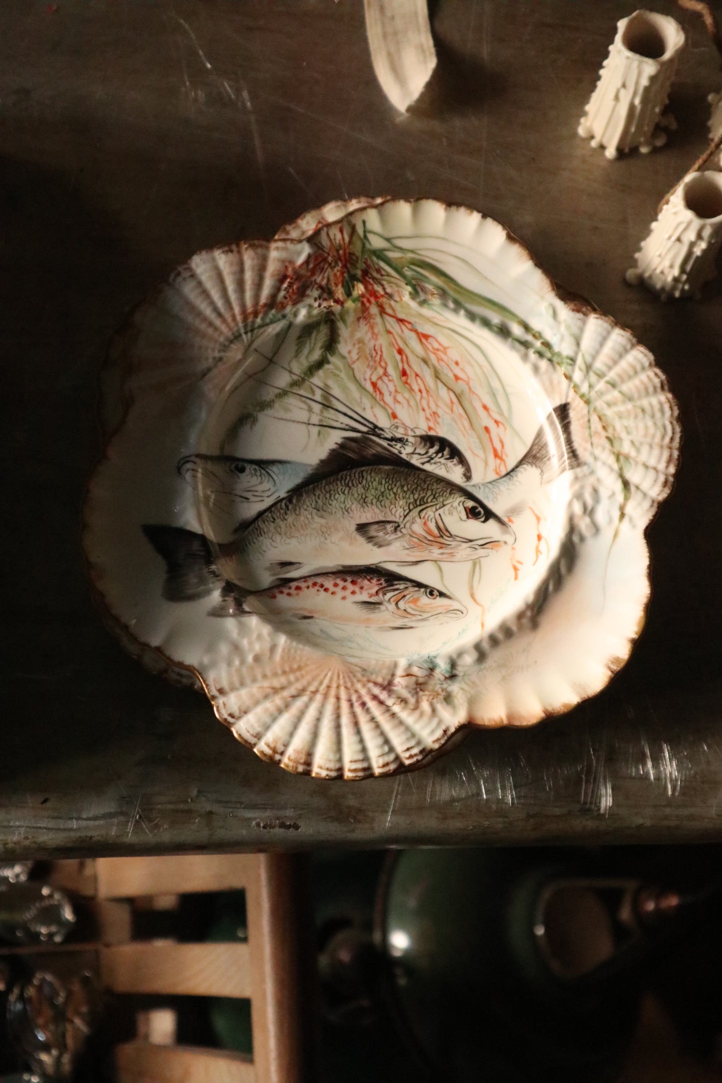 Hand Painted Fish Plates - set of 8