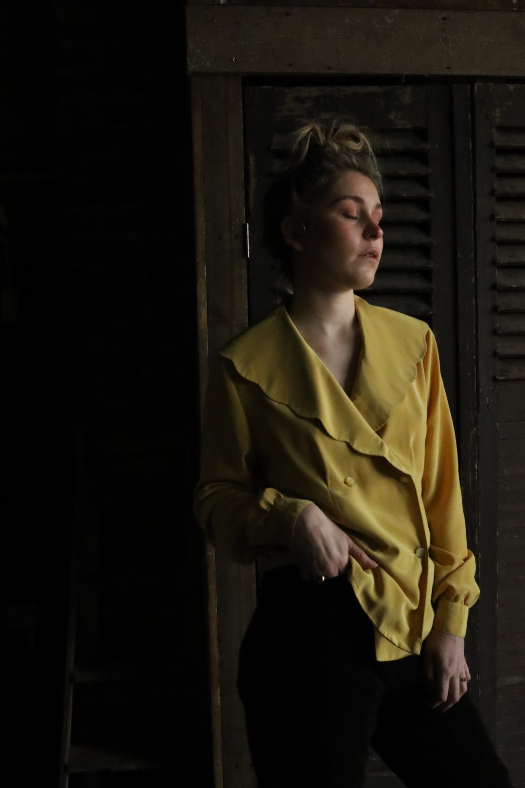 Yellow Blazer Style Blouse