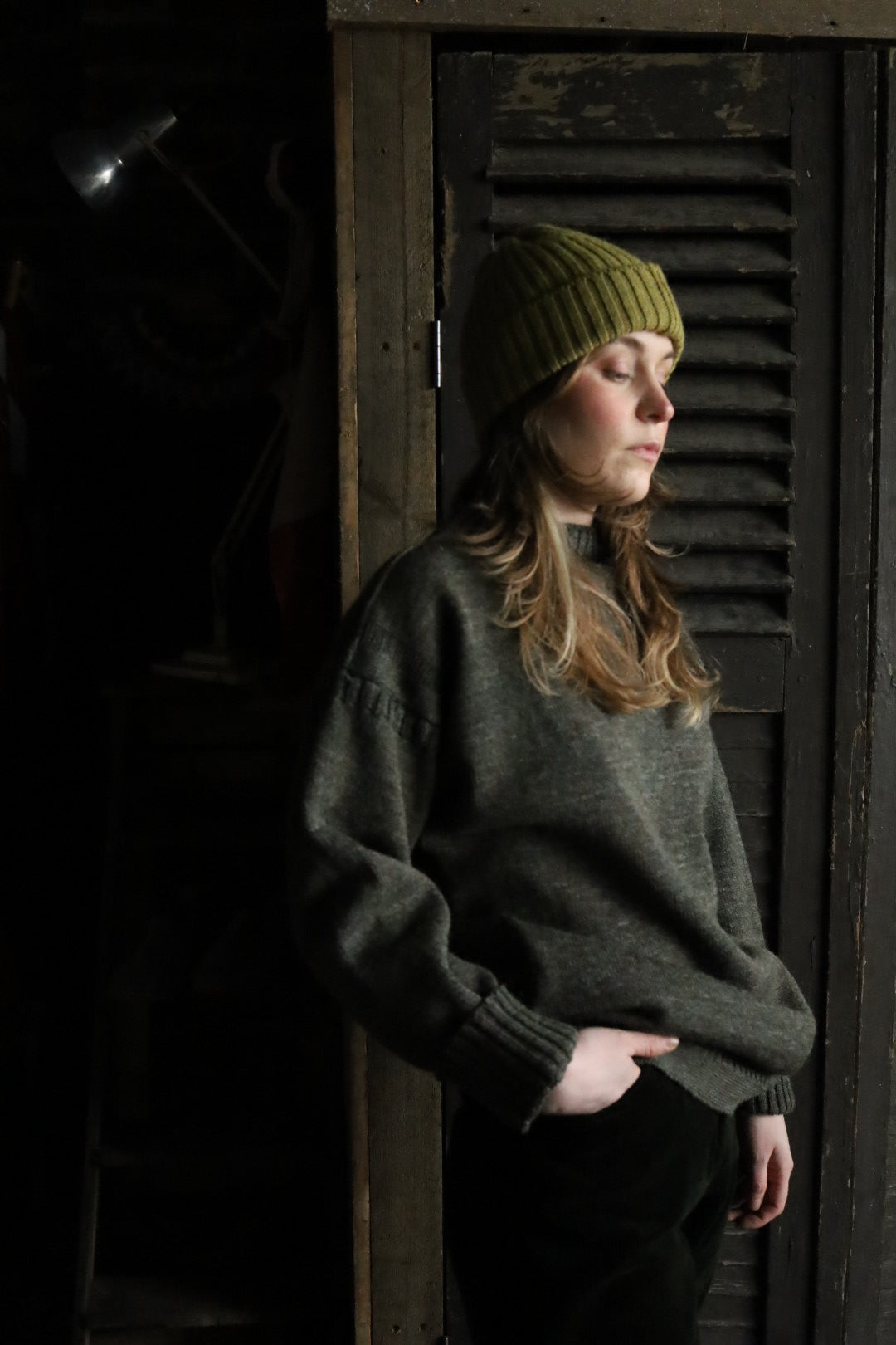 Khaki Guernsey Knit Jumper