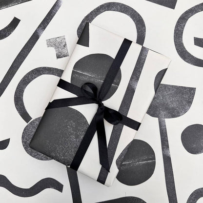 Modern Textural Monochrome Abstract Art Gift Wrap GW-011