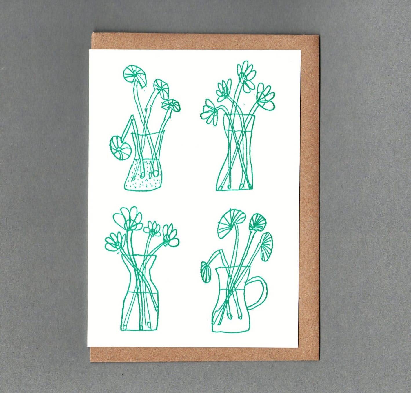 Flowers Letterpress Greeting Card