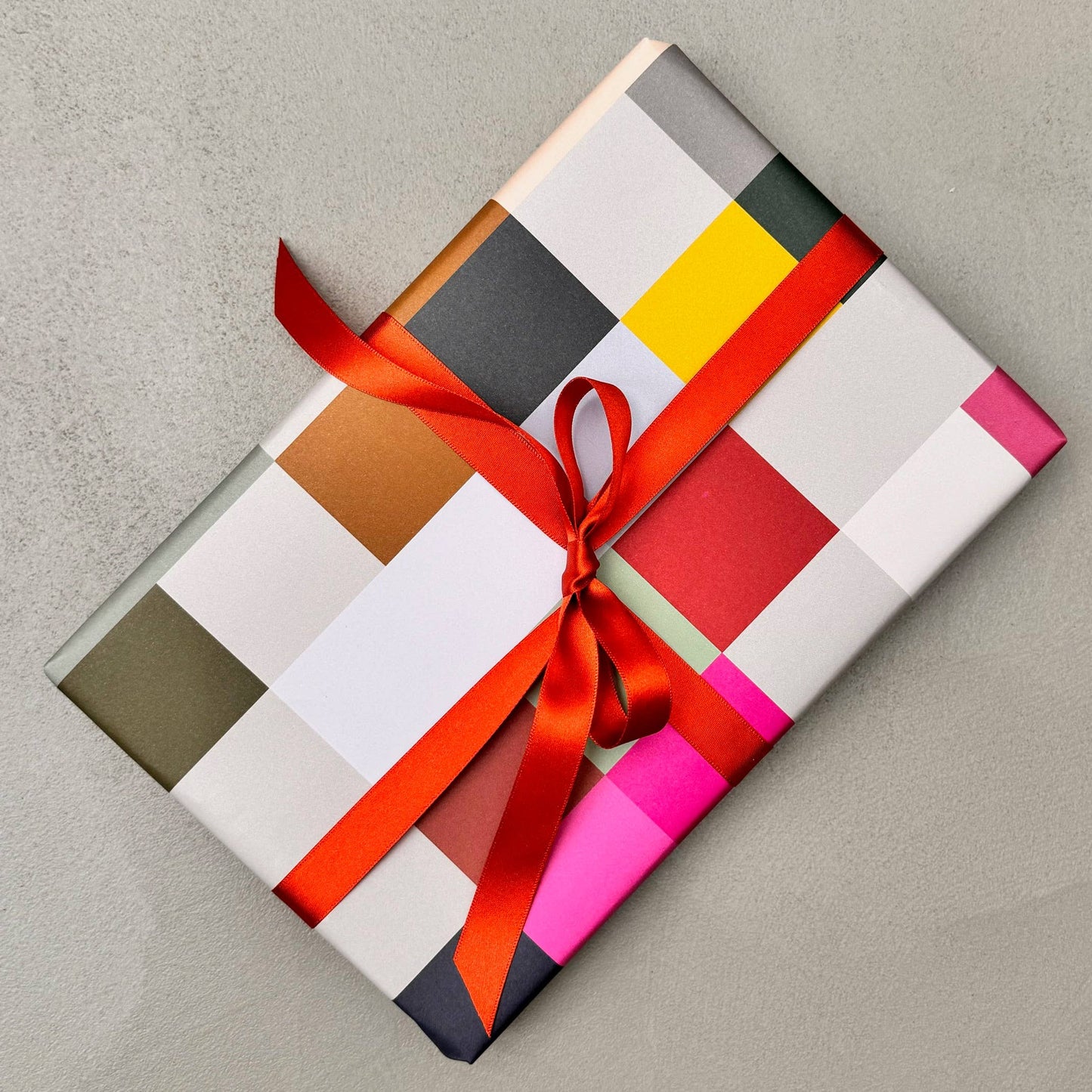 Geometric Square Multicoloured Madras Gift Wrap GW-02