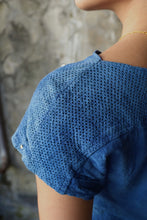 Load image into Gallery viewer, Blue Suede Cutwork Top