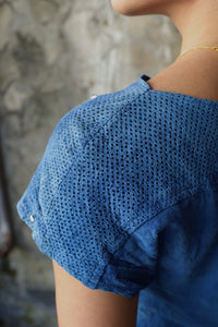 Blue Suede Cutwork Top