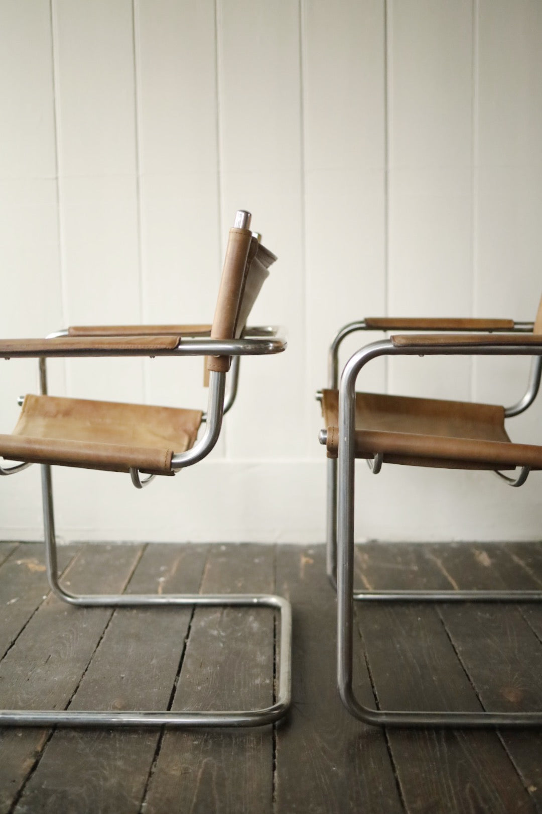 Timothy Oulton Cantilever Chairs Pair