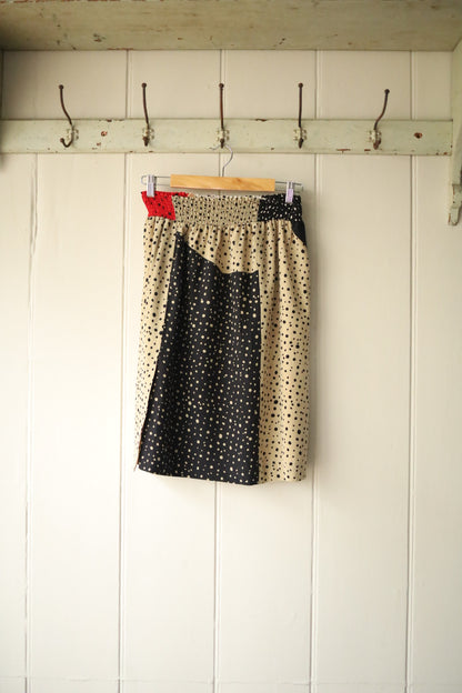 Polka dot silk skirt