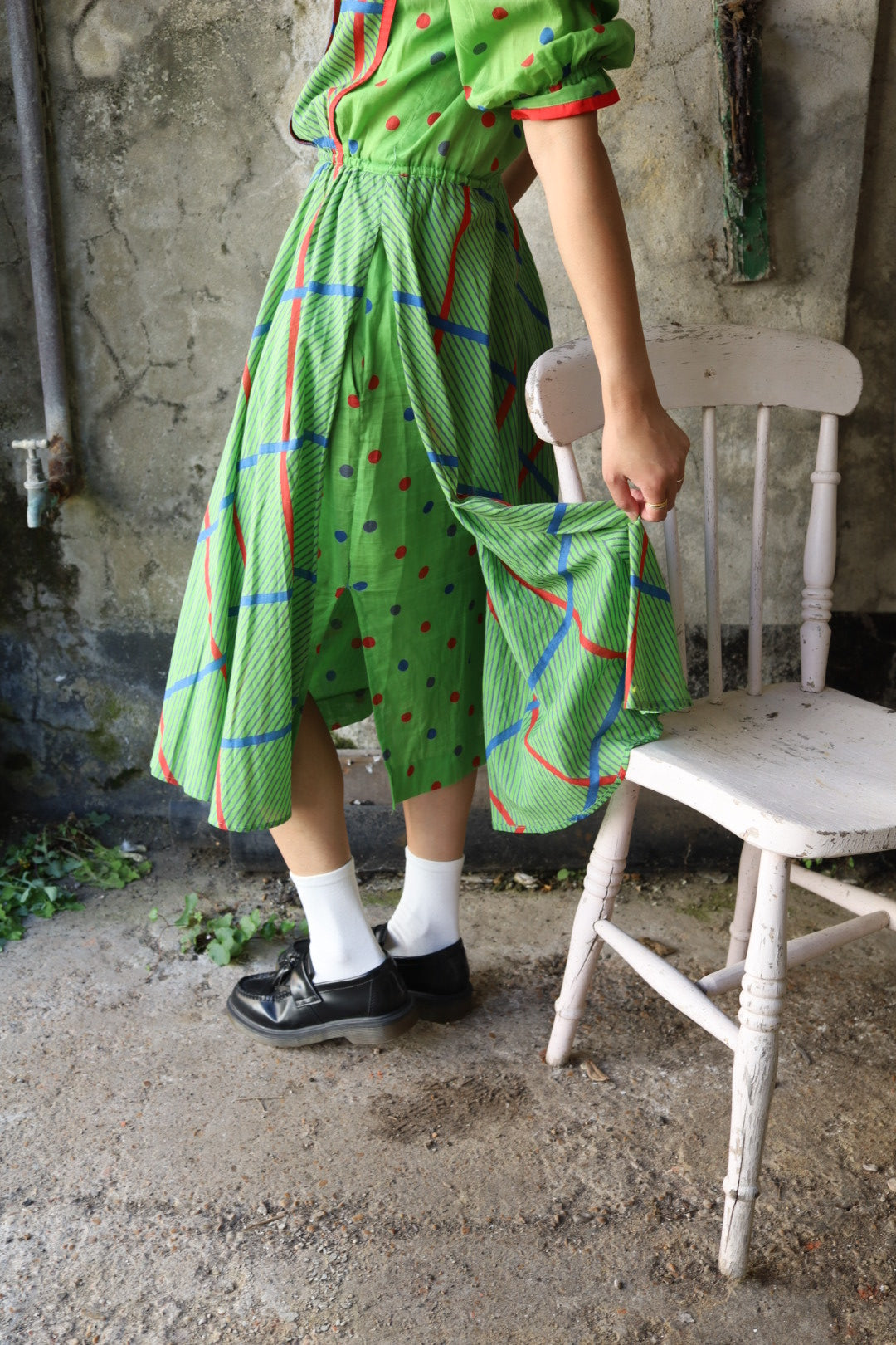 Apple Green Apron Front Dress