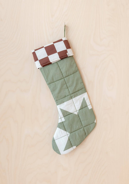 TBCo Quilted Cotton Christmas Stocking in Celestial Checkerboard