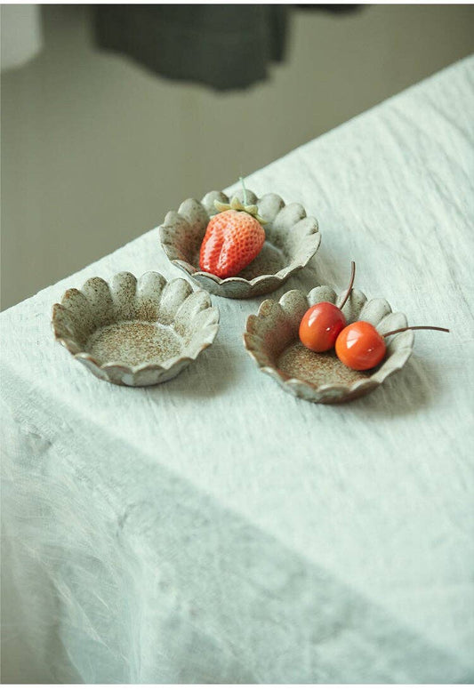 Small Stoneware Frilled Dish