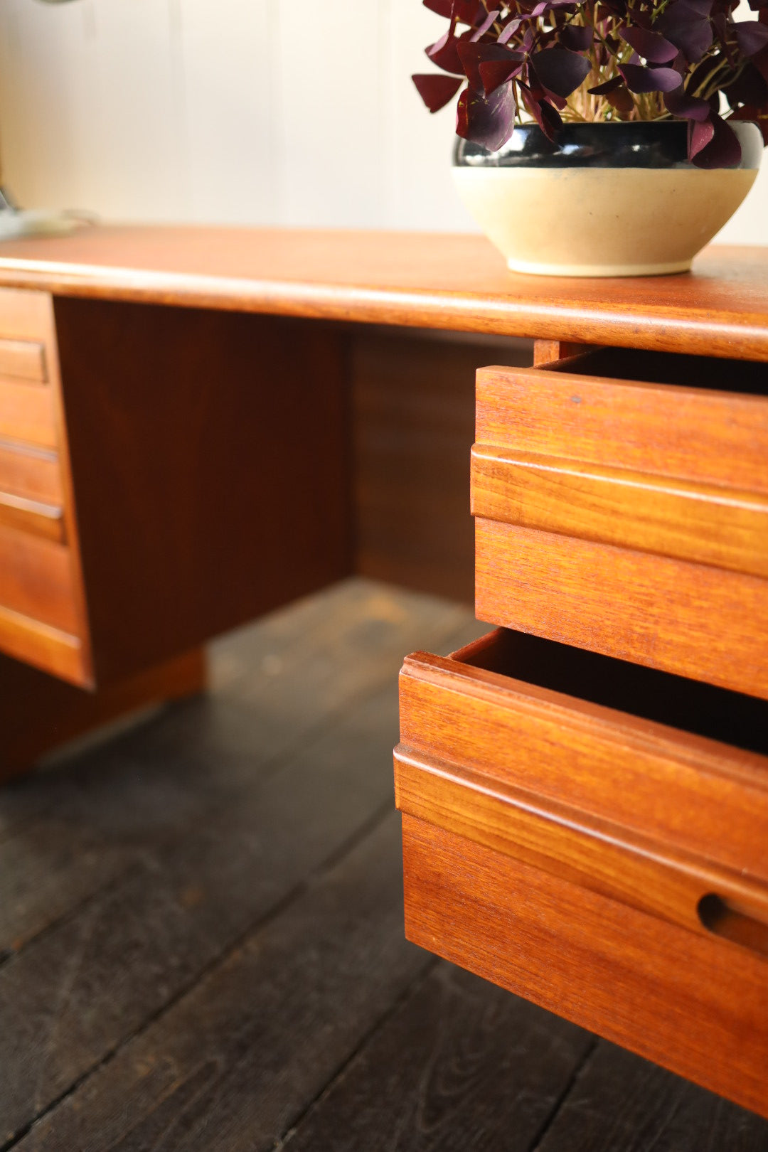 Teak low level credenza