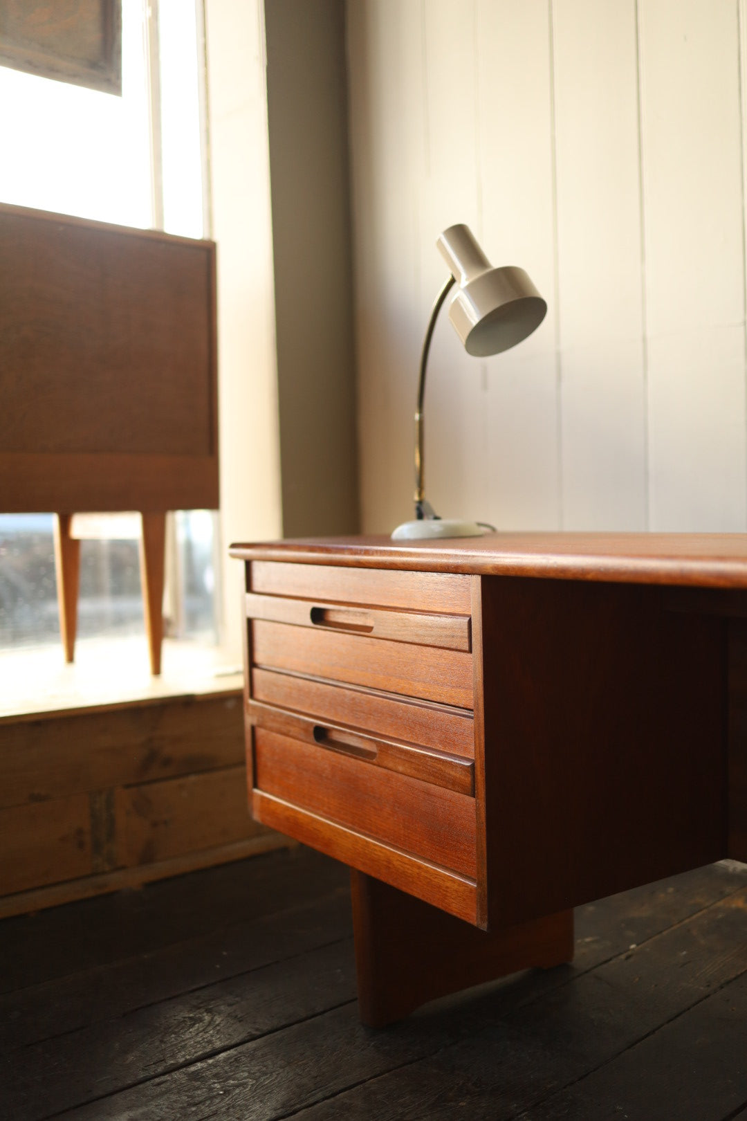 Teak low level credenza