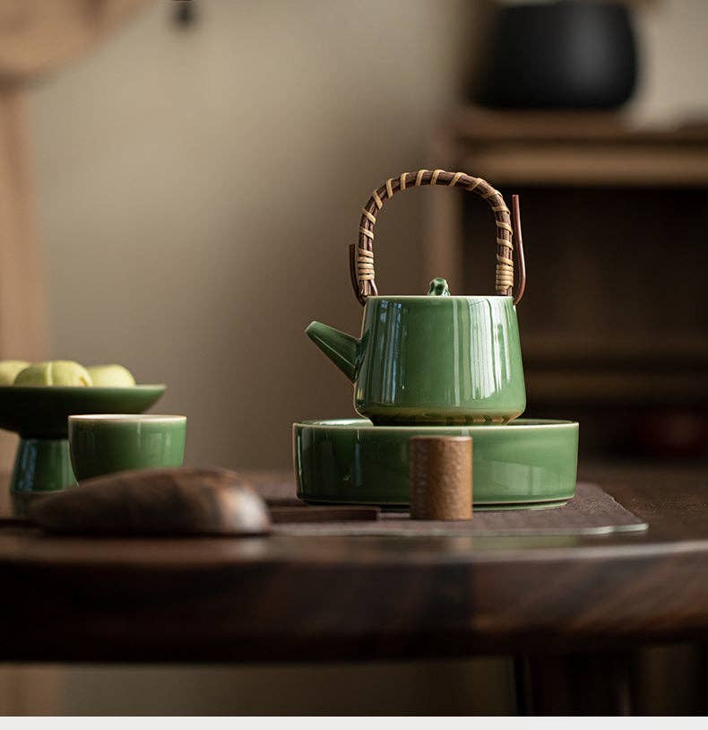 Gohobi Handmade Green Teapot