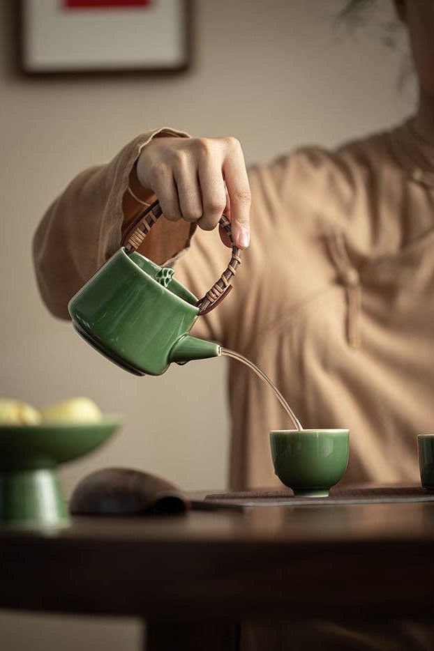 Gohobi Handmade Green Teapot