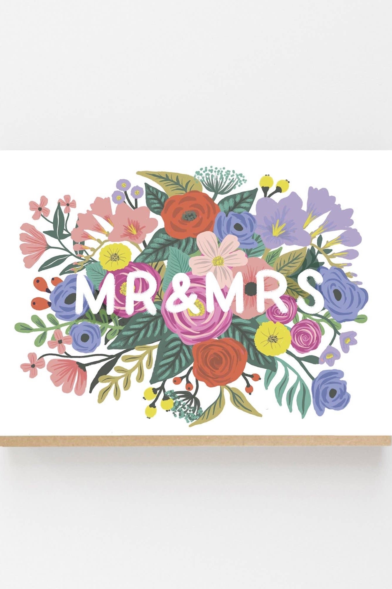 Mr & Mrs Floral Wedding Card