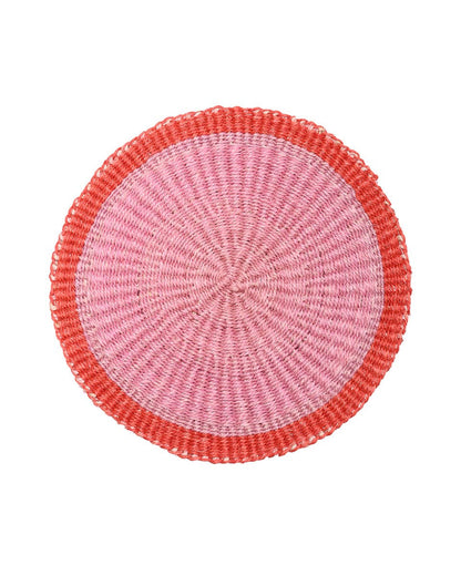 Red & Dusky Pink Woven Placemat