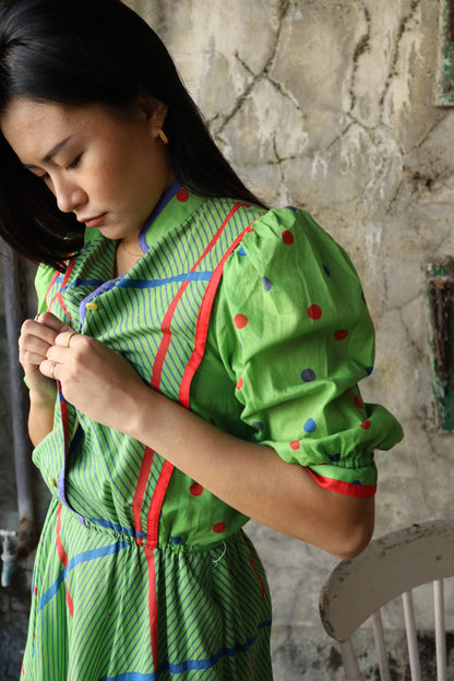 Apple Green Apron Front Dress