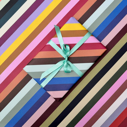 Striped Colour Blocked Festival Stripe  Gift Wrap GW-013