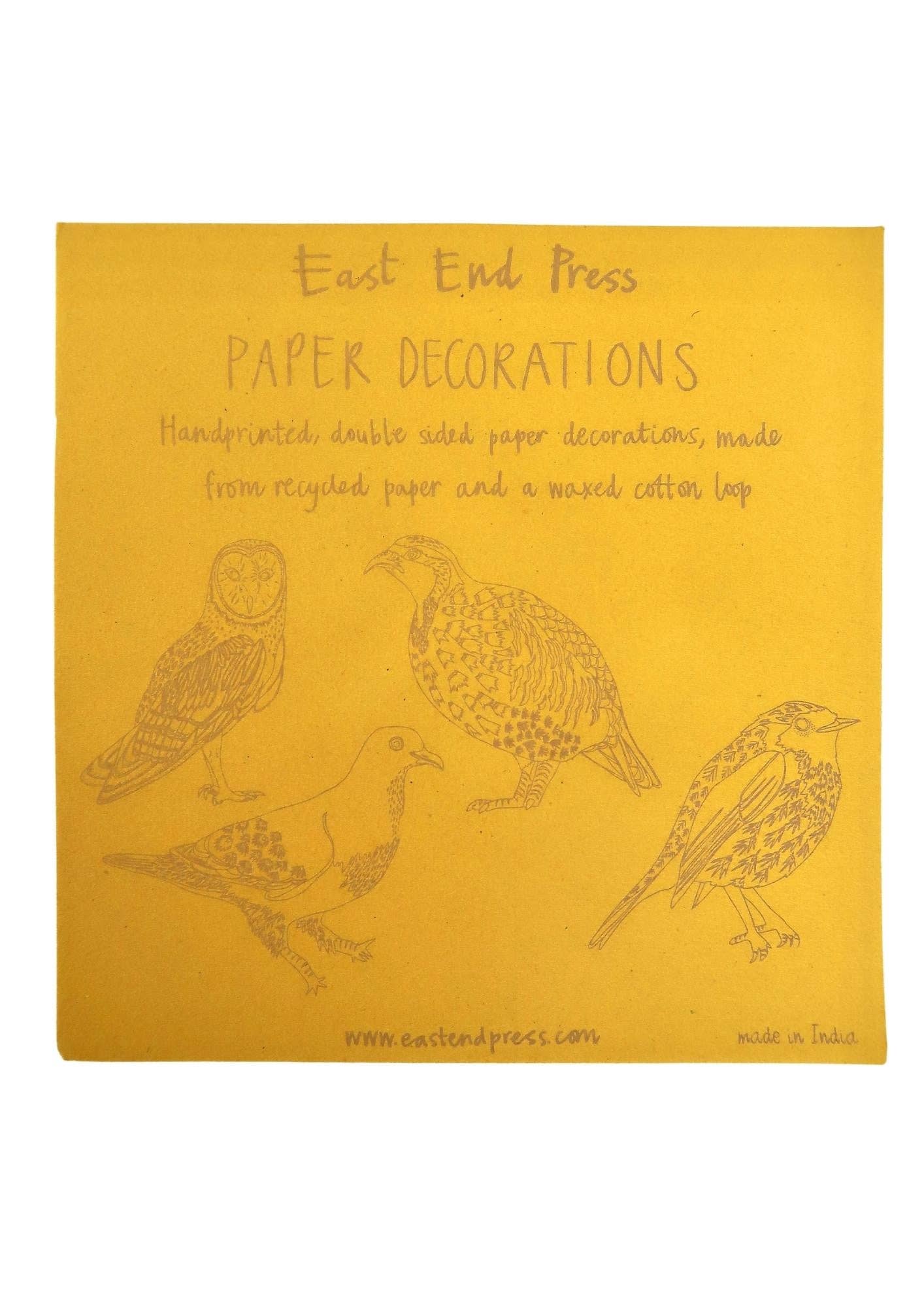 East End Press Winter Birds Paper Decorations