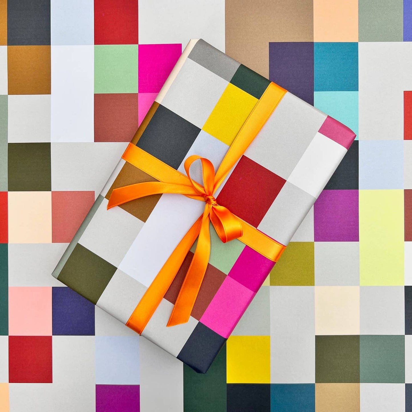 Geometric Square Multicoloured Madras Gift Wrap GW-02