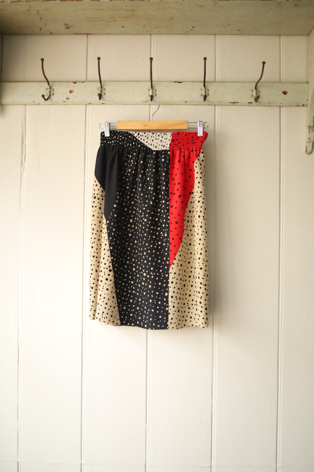 Polka dot silk skirt