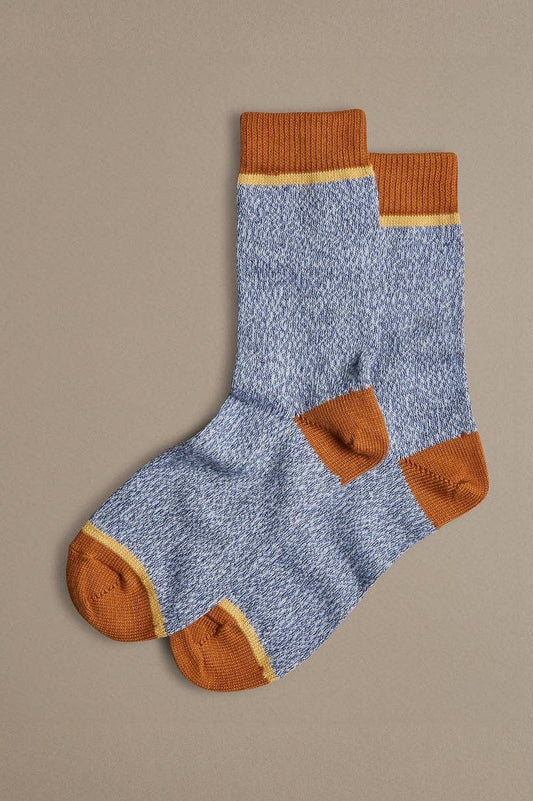 Rove Knitwear Organic Cotton Socks Plain Blue Marl