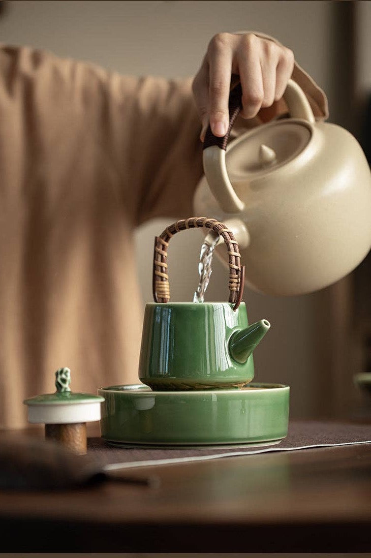 Gohobi Handmade Green Teapot