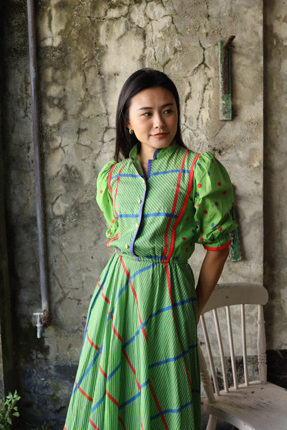 Apple Green Apron Front Dress