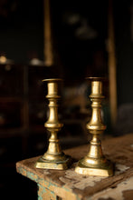 Load image into Gallery viewer, Decorative Victorian Brass Candlesticks - Tall