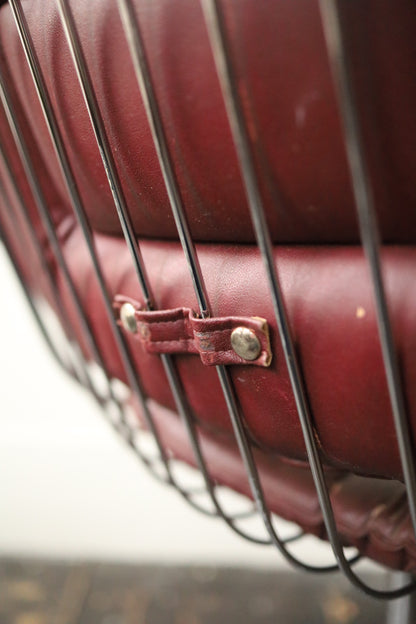 Red Leather Chrome Swivel Chair