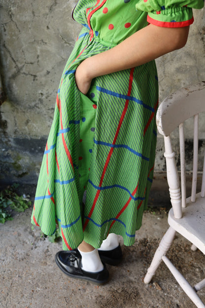 Apple Green Apron Front Dress