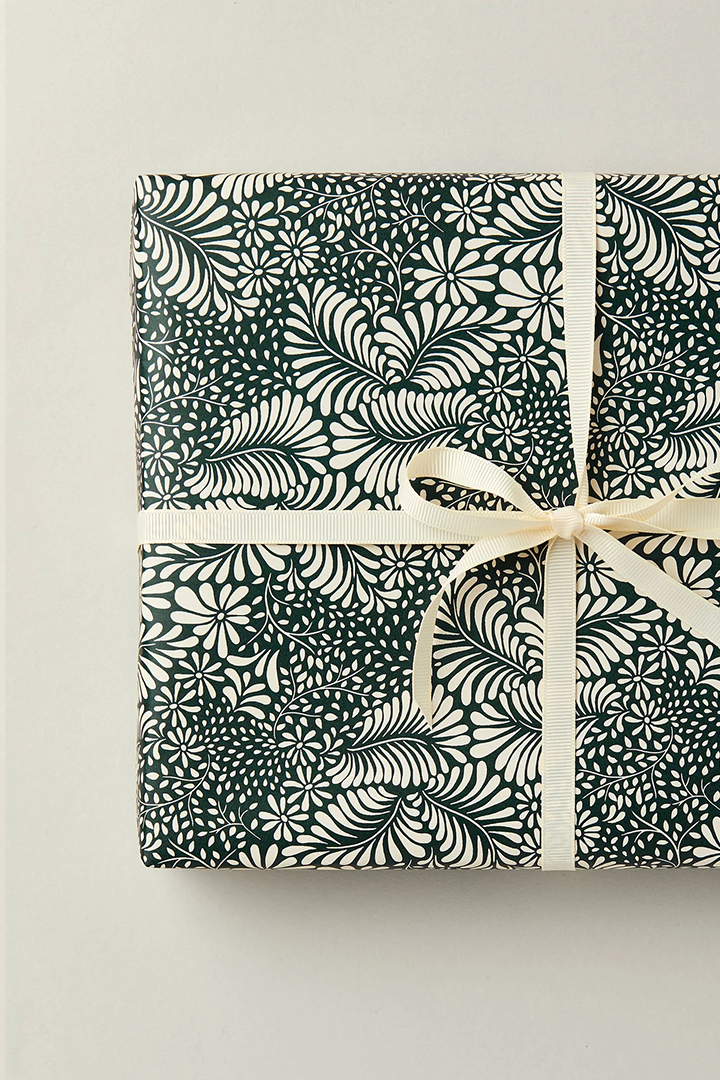 Green Botanical Gift Wrap