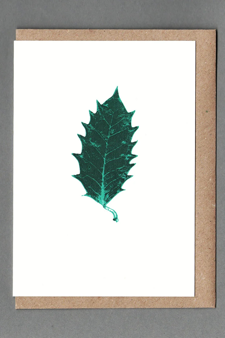 Holly Letterpress Greeting Card