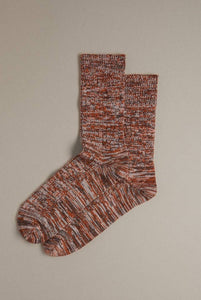 Rove Knitwear Faltering Stripe Socks Rust & Brown