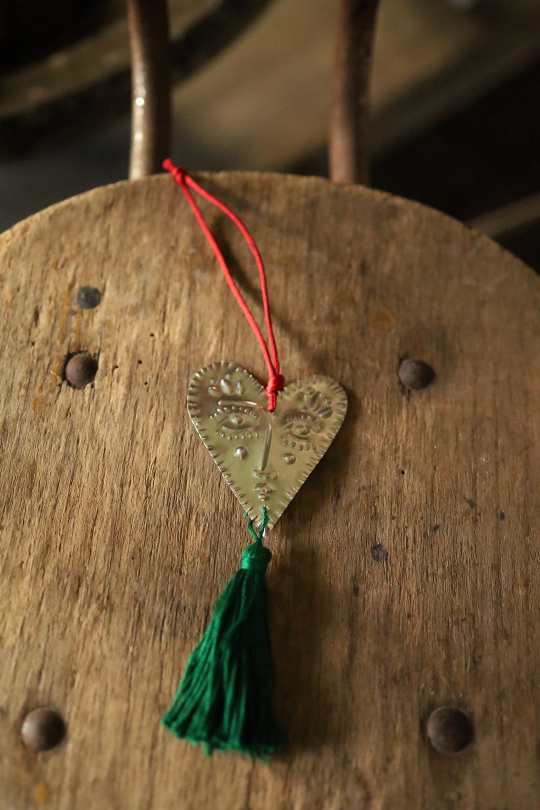 Ruby Addison Milagros Heart with Tassels