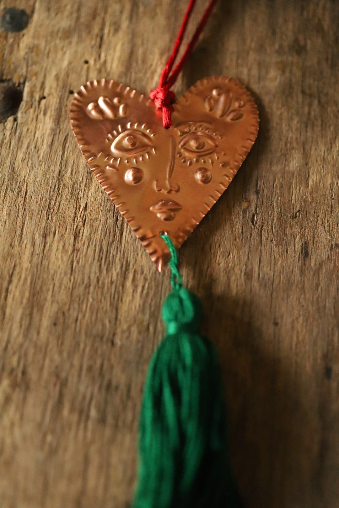 Ruby Addison Milagros Heart with Tassels