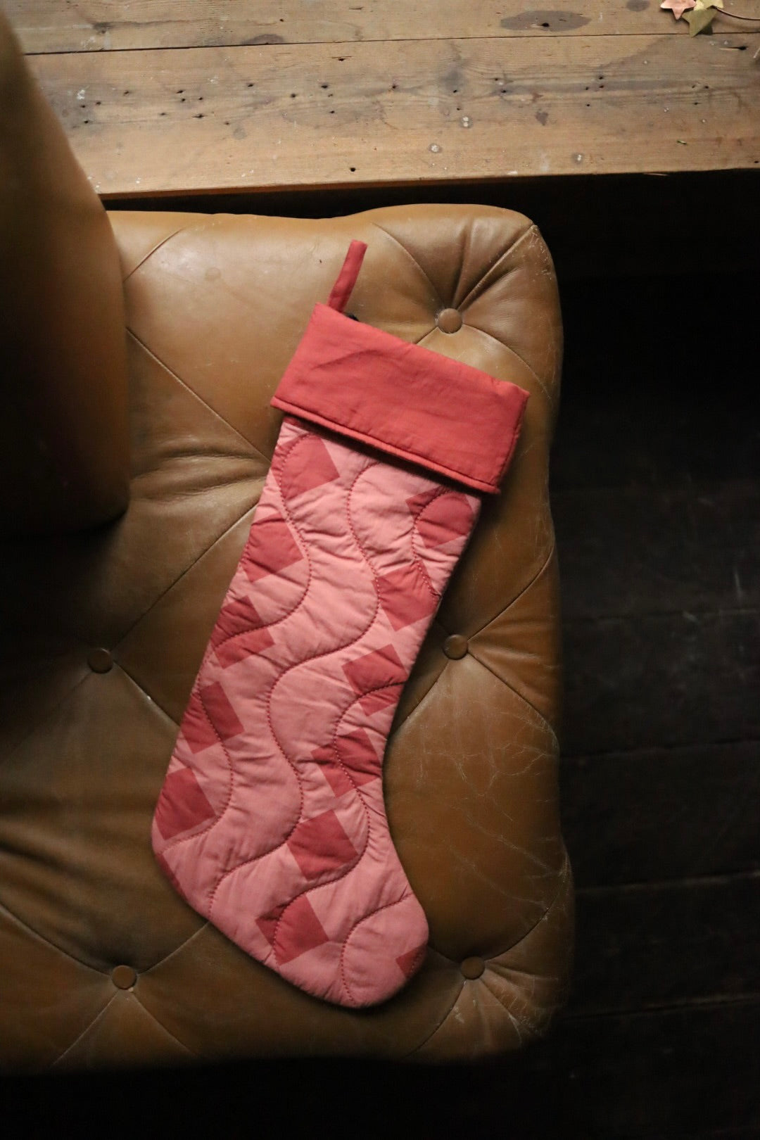 TBCo Quilted Cotton Christmas Stocking in Celestial Checkerboard